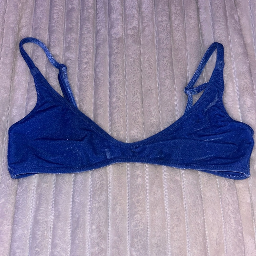 blue triangl bikini top